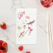 Serviette En Papier Dragonfly rose (En situation)