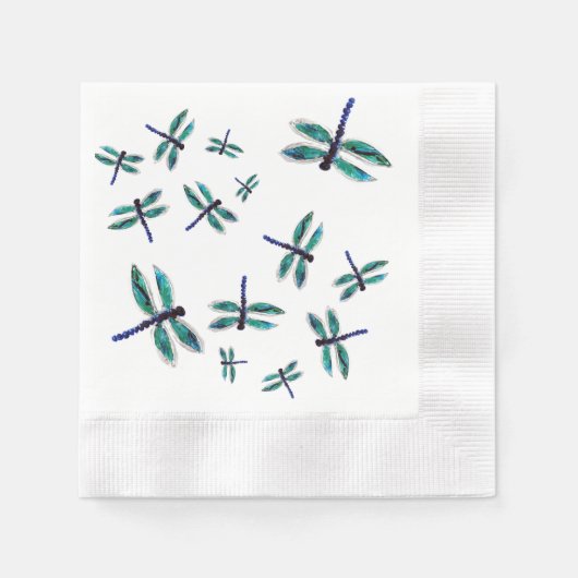 Serviette En Papier Dragonfly Turquoise (Devant)