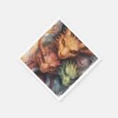 Serviette En Papier Dragons orange rouge vert (Coin)