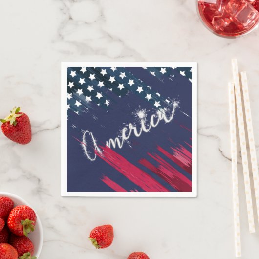 Serviette En Papier Drapeau 4 juillet Parti Sparkler (En situation)