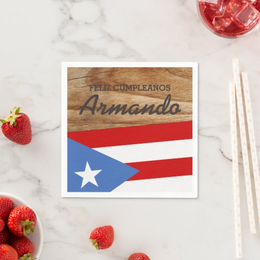 Serviette En Papier Drapeau à thème portoricain (En situation)