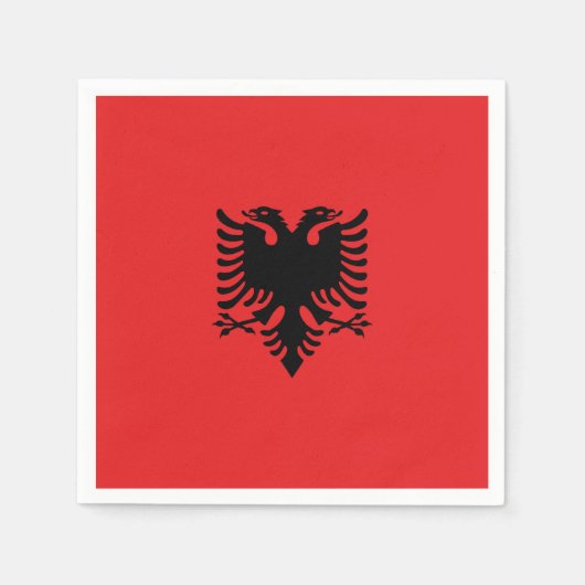 Serviette En Papier Drapeau Albanie (Devant)