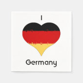 Serviette En Papier Drapeau allemand I Heart Allemagne (Devant)
