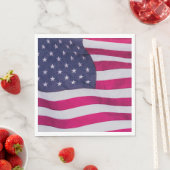 Serviette En Papier Drapeau Américain (En situation)
