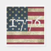 Serviette En Papier Drapeau Américain 1776 Parti Du Quart Juillet (Devant)
