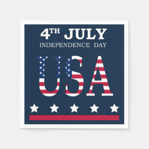 Serviette En Papier Drapeau américain 4 juillet patriotique étoiles ra