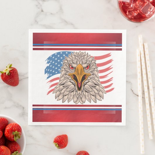 Serviette En Papier Drapeau américain avec aigle (En situation)