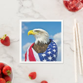 Serviette En Papier Drapeau Américain Avec Aigle Bald (En situation)