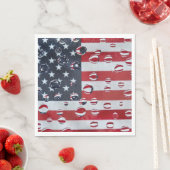 Serviette En Papier Drapeau Américain Avec Gouttes D'Eau (En situation)