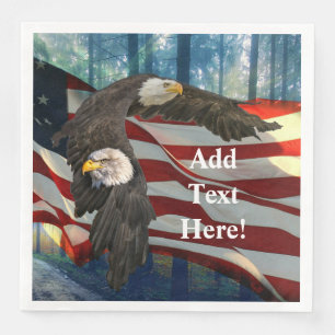 Serviette En Papier Drapeau américain Bald Eagle