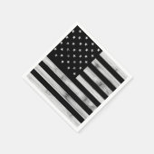 Serviette En Papier Drapeau américain Bois rustique Noir Blanc Patriot (Coin)