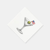 Serviette En Papier Drapeau Américain dans un Martini (Coin)