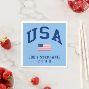 Serviette En Papier Drapeau américain de la fête de l'indépendance pat