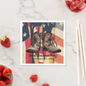 Serviette En Papier Drapeau américain des bottes de retraite militaire (En situation)