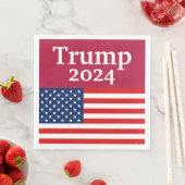 Serviette En Papier Drapeau américain Donald Trump 2024 (En situation)