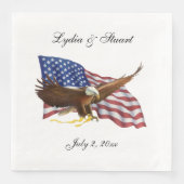 Serviette En Papier Drapeau américain et aigle (Devant)