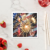 Serviette En Papier Drapeau américain et feux d'artifice (En situation)