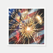 Serviette En Papier Drapeau américain et feux d'artifice (Devant)