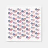 Serviette En Papier Drapeau Américain Étoiles Et Rayures Patriotique (Devant)