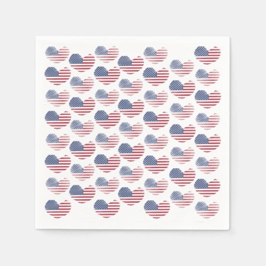 Serviette En Papier Drapeau Américain Étoiles Et Rayures Patriotique (Devant)