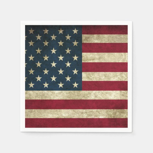 Serviette En Papier Drapeau américain Grunge (Devant)