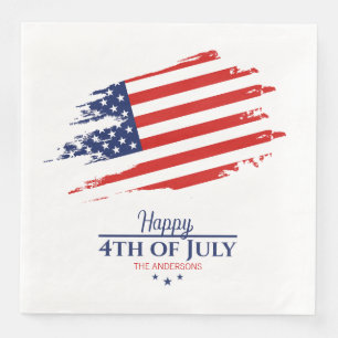 Serviette En Papier Drapeau américain grunge Joyeux 4 juillet ID1104