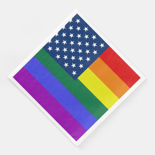 Serviette En Papier Drapeau américain LGBT Pride avec étoiles (Coin)