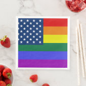 Serviette En Papier Drapeau américain LGBT Pride avec étoiles (En situation)