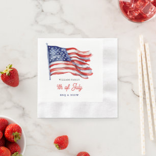 Serviette En Papier Drapeau américain patriotique 4 juillet Réunion de