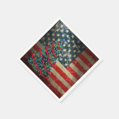 Serviette En Papier Drapeau américain patriotique et sapin de Noël (Coin)