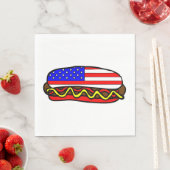 Serviette En Papier Drapeau américain patriotique Hot Dog (En situation)