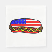 Serviette En Papier Drapeau américain patriotique Hot Dog (Devant)