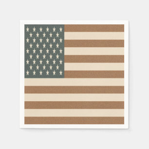 Serviette En Papier Drapeau américain rétro