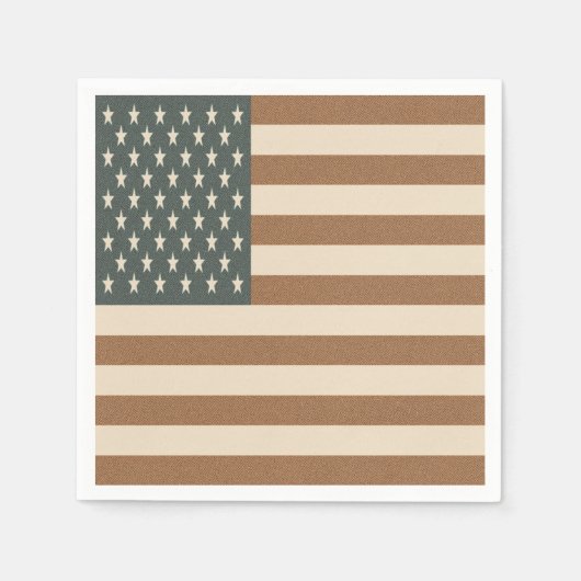 Serviette En Papier Drapeau américain rétro (Devant)