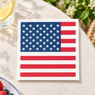Serviette En Papier Drapeau américain rouge blanc bleu USA étoiles et