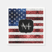 Serviette En Papier Drapeau américain rouge blanc brillant parties sci (Devant)