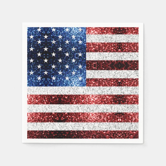 Serviette En Papier drapeau américain rouge blanc brillant parties sci (Devant)