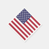 Serviette En Papier Drapeau américain rouge blanc et bleu (Coin)