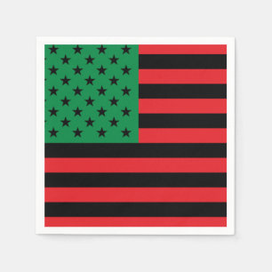 Serviette En Papier Drapeau américain rouge noir et vert