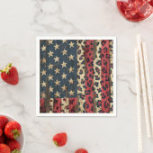Serviette En Papier Drapeau américain rustique imprimé léopard (1) (En situation)