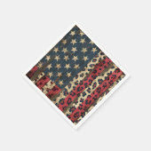 Serviette En Papier Drapeau américain rustique imprimé léopard (1) (Coin)