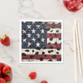 Serviette En Papier Drapeau américain rustique imprimé léopard (2) (En situation)