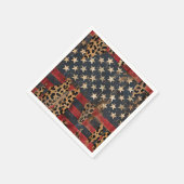 Serviette En Papier Drapeau américain rustique imprimé léopard (3) (Coin)