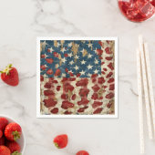 Serviette En Papier Drapeau américain rustique imprimé léopard (6) (En situation)