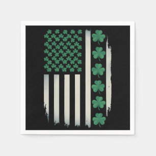 Serviette En Papier Drapeau américain Shamrocks St Patricks Day Americ