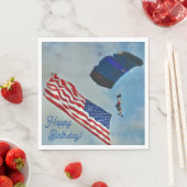 Serviette En Papier Drapeau américain Sky Diving (En situation)