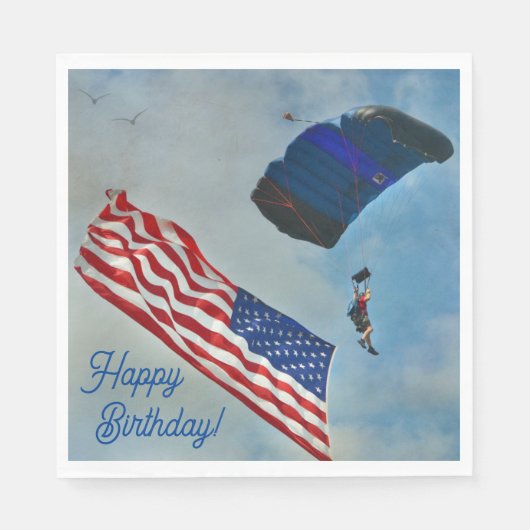 Serviette En Papier Drapeau américain Sky Diving (Devant)