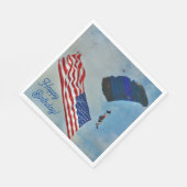 Serviette En Papier Drapeau américain Sky Diving (Coin)