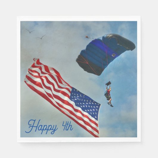 Serviette En Papier Drapeau américain Sky Diving (Devant)