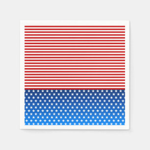 Serviette En Papier Drapeau américain stylisé